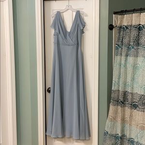 Dusty blue David’s bridal dress